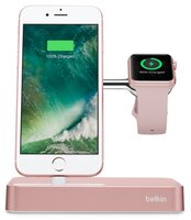 Док-станция универсальная Belkin Valet Charge Dock for Apple Watch + iPhone розовое золото