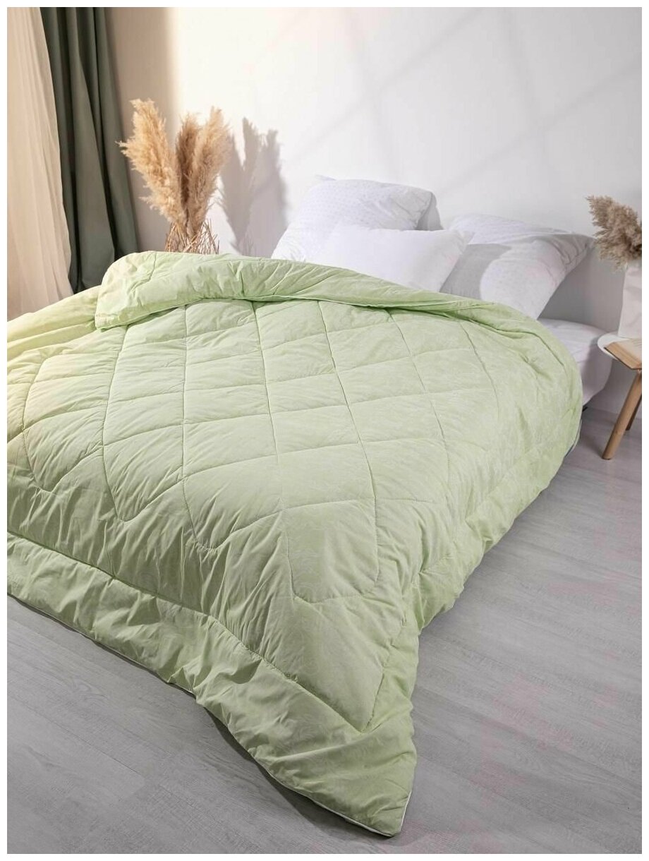 Одеяло стеганное "Ночь Нежна" поплин-жаккард, Бамбуковое волокно; размер Евро