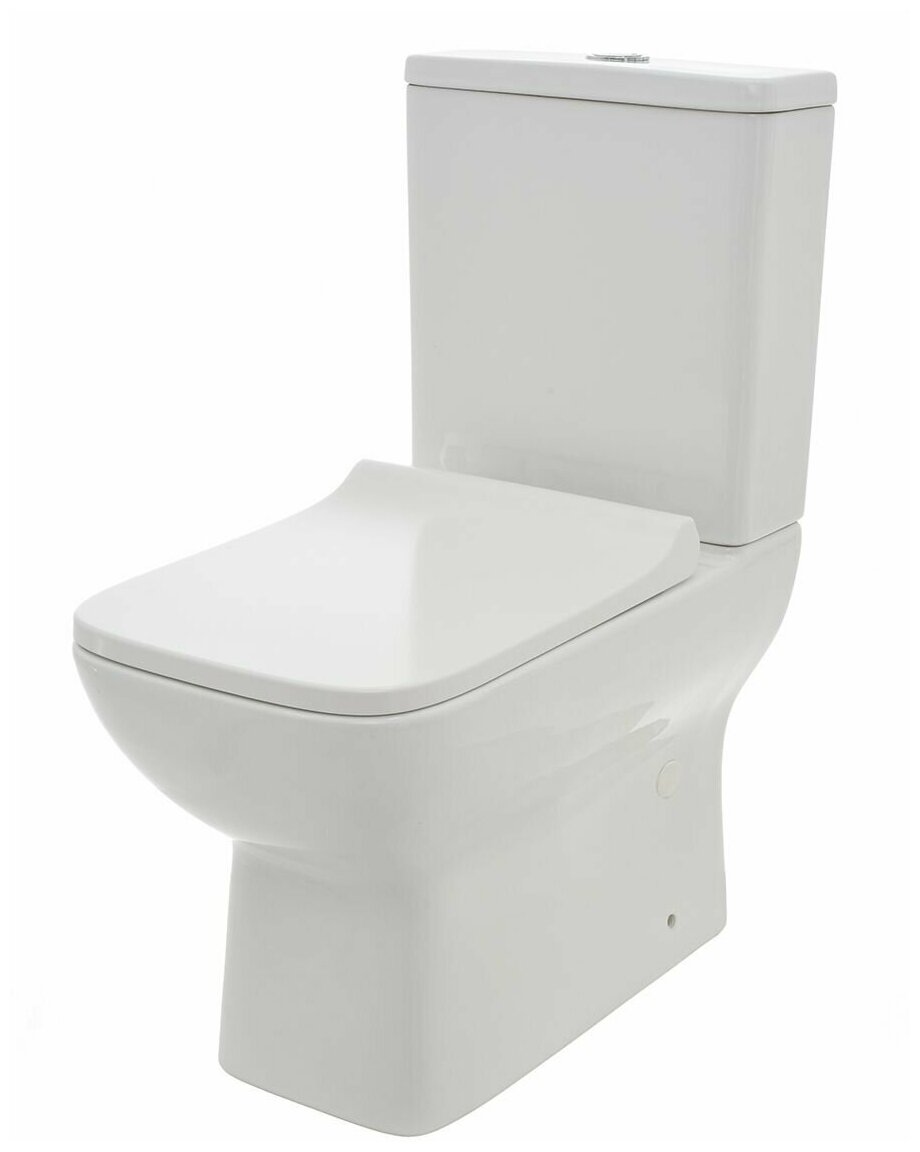 Унитаз напольный(чаша) Rimless с сиденьем SoftClose, горизонтальный выпуск. Без бачка, Aquame AQM1004