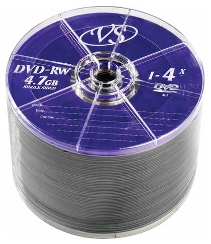 Оптический диск DVD-RW VS 4.7Gb, 4x, bulk, 50шт.