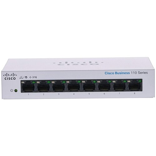 Коммутатор Cisco CBS110, Количество портов: 8x1 Гбит/с (CBS110-8T-D-NA)