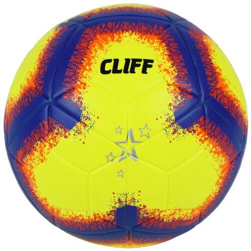фото Мяч футбольный cliff exp sc8131, 5 размер, pu клееный, желто-синий