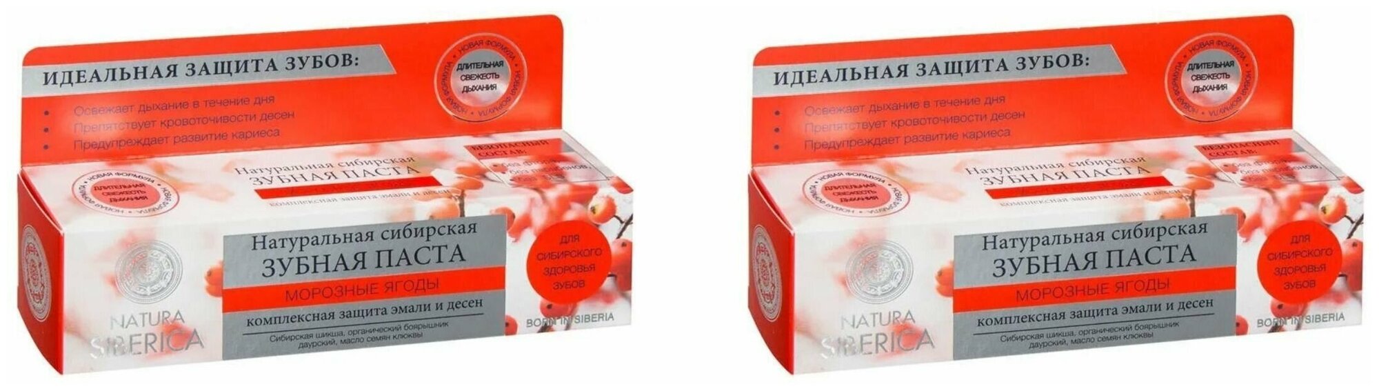 Natura Siberica Зубная паста Морозные ягоды, 100 г, 2 шт