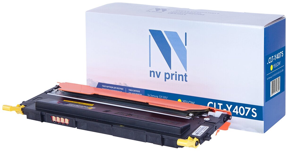 Лазерный картридж NV Print NV-CLTY407SY для Samsung CLP-320, CLP-325, CLX-3185 (совместимый, жёлтый, 1000 стр.)