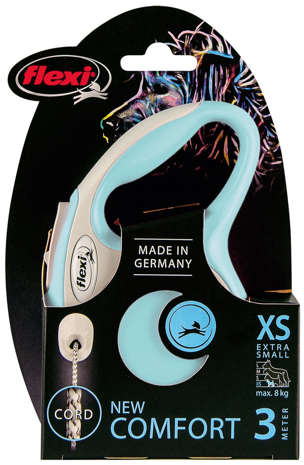 Рулетка Flexi NEW LINE Comfort XS (до 8кг) трос, 3м (цвета в ассорт.) - фото №7