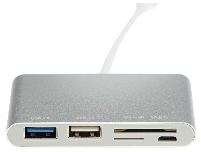 Адаптер Red Line Multiport Adapter Type-C 5-in-1 Lite Silver УТ000015894