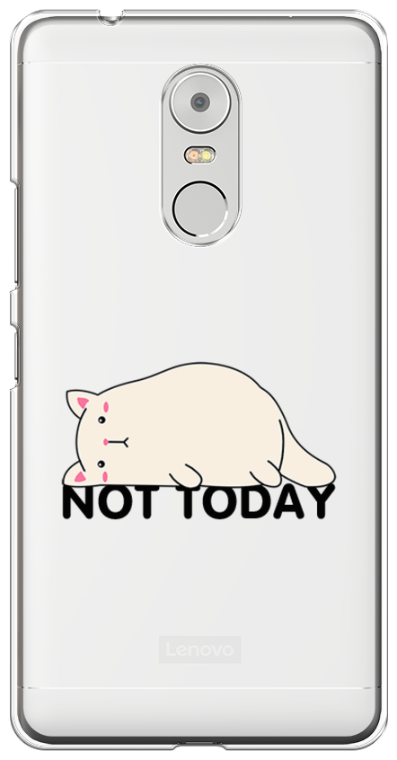 Силиконовый чехол на Lenovo K6 Note / Леново К6 Нот "Cat not today", прозрачный