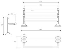 Держатель BEMETA Retro 144302092/144202098/144102097 золото/хром