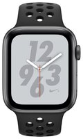 Часы Apple Watch Series 4 GPS 44mm Aluminum Case with Nike Sport Band серебристый/чистая платина/чер