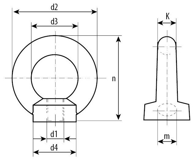 Рым-гайка такелажная ЗУБР 304326-10, 1 шт. - фотография № 5