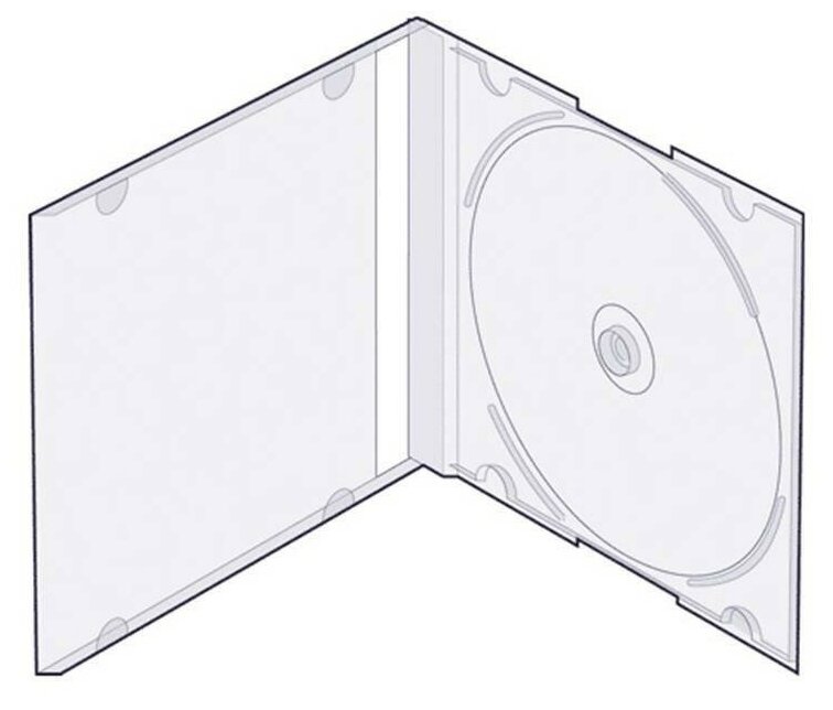 Бокс для CD/DVD дисков Slim Box, 5 шт, VS, прозрачный, CDB-sl-T5