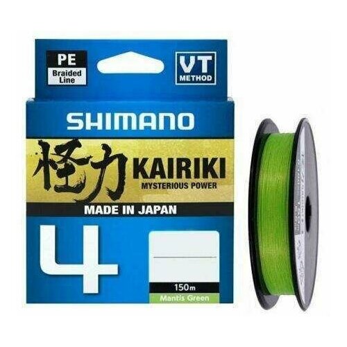 Шнур плетеный Shimano Kairiki Х4 PE 150m #2.0 (0.20mm 13.8kg) M Green