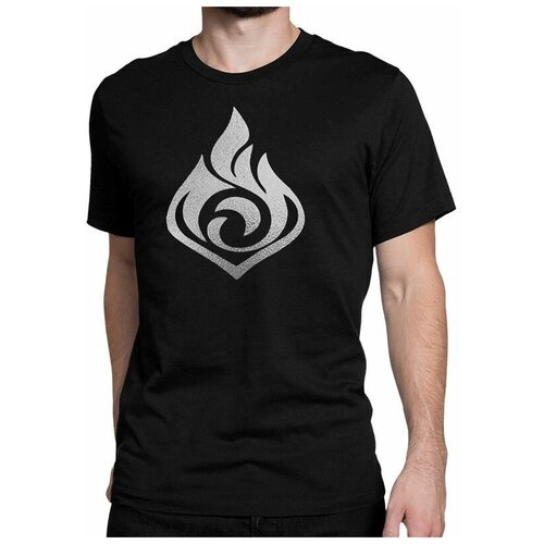 фото Футболка design heroes genshin impact / геншин импакт / пиро мужская черная m