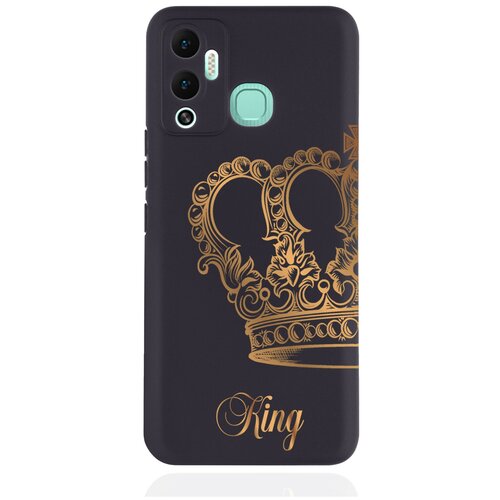 Черный силиконовый чехол MustHaveCase для Infinix Hot 12 Play Парный чехол корона King черный силиконовый чехол для infinix hot 11 play парный чехол корона queen