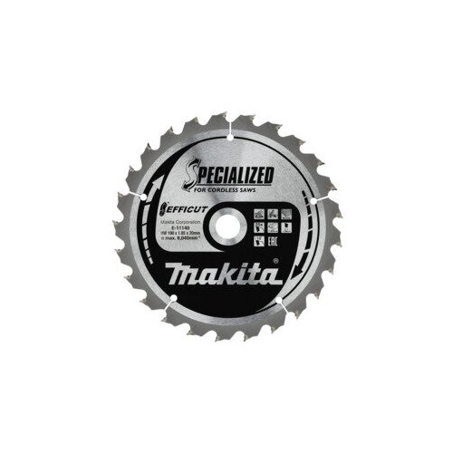 Пильный диск для аккумуляторных пил по дереву EFFICUT 190X20X1.35X45T Makita E-11156