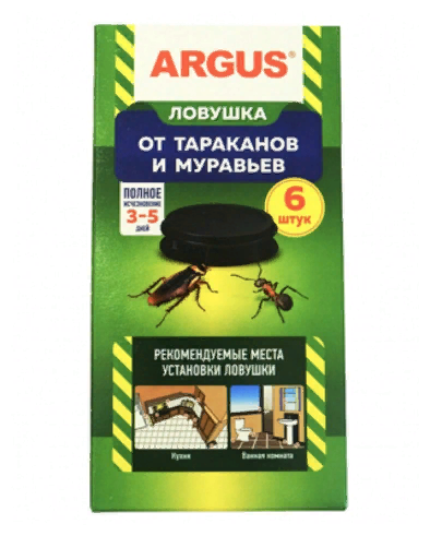 Ловушка от тараканов и муравьев ARGUS 6 шт