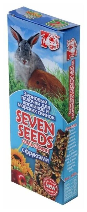 Палочки "Seven Seeds special" для кроликов и морских свинок, фрукты, 2 шт, 100 г