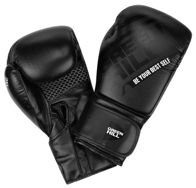 BGU-2308 Боксерские перчатки UNIQUE черные - Green Hill - Черный - 14 oz