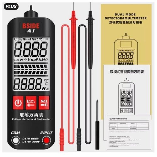 мультиметр ручка профессиональный цифровой true rms bside s1 с ncv 7 функций Мультиметр-ручка профессиональный цифровой True RMS BSIDE A1 c NCV. 6 функций.