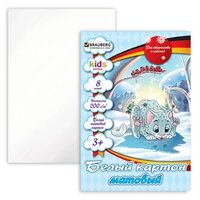 Белый картон Барсик Kids Series BRAUBERG, A4, 8 л.