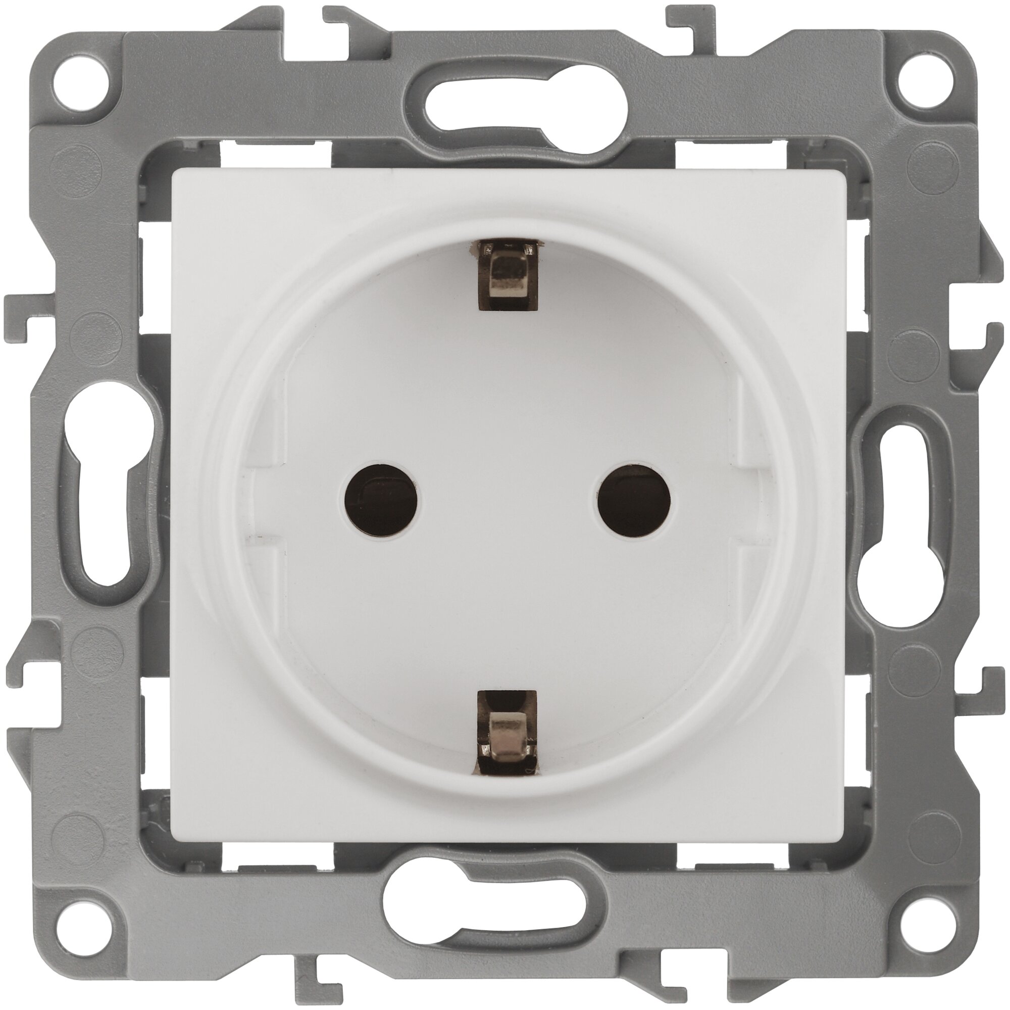 Розетка 1гн с З/К с/у белый механизм без м. лапок 12-2001-01 Эра12 ЭРА
