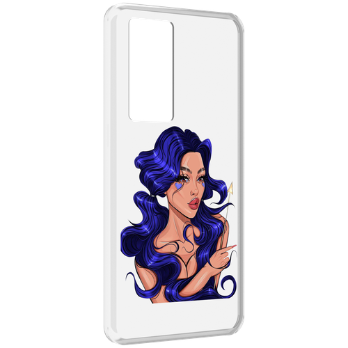 Чехол MyPads красивая-девушка-с-синими-волосами женский для Realme GT Master Explorer Edition задняя-панель-накладка-бампер