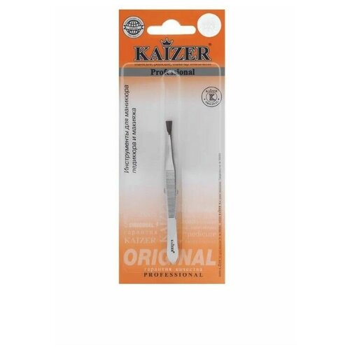 KAIZER/ Пинцет для бровей Скошенный, 90 мм пинцет для бровей kaizer матовый скошенный 1 шт