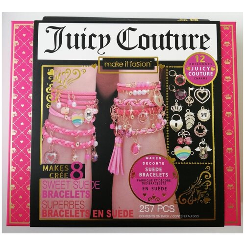 Набор для создания браслетов Juicy Couture make it fashion 257 деталей. Бижутерия для девочек, подарок для девочки.