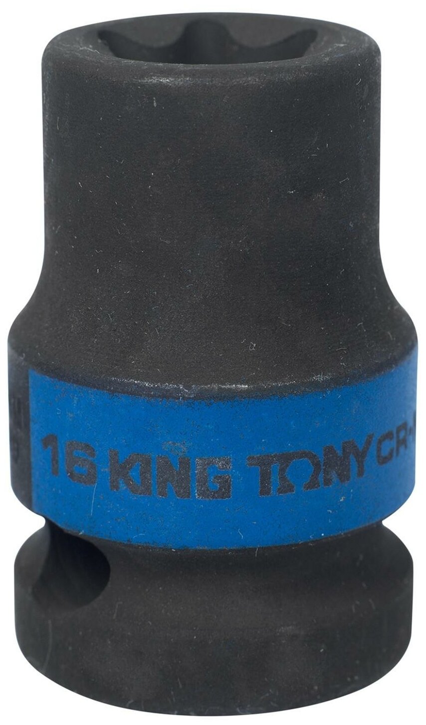 Головка торцевая ударная TORX Е-стандарт 1/2", E16, L = 38 мм KING TONY 457516M