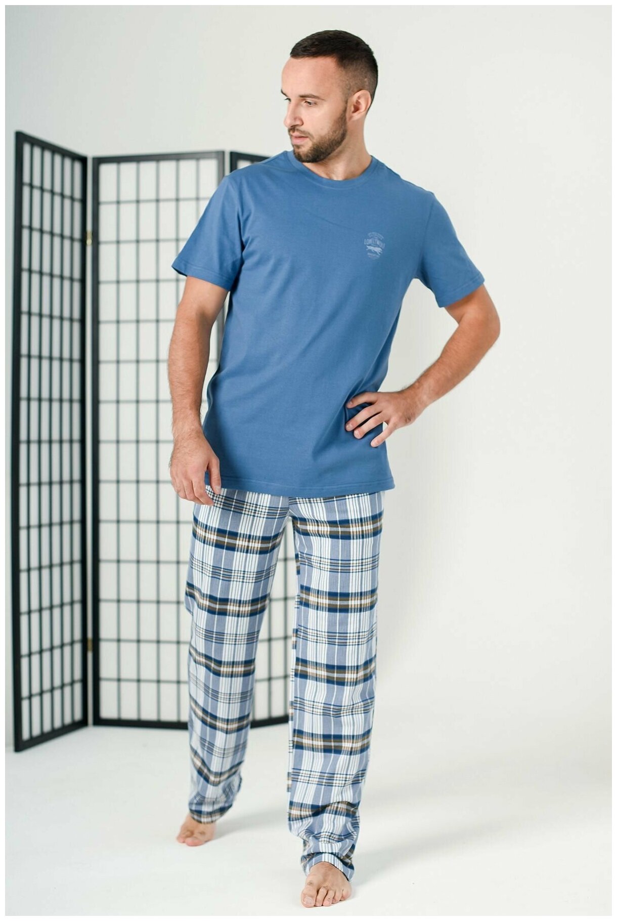 Пижама мужская "Комфорт", синий - фотография № 2