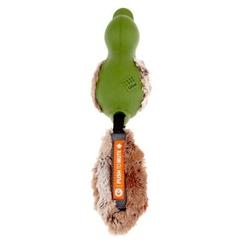 Игрушка для собак GiGwi Утка с отключаемой пищалкой, зелёная gigwi игрушка утка с отключаемой пищалкой зеленая резина искусственный мех 75333 0 208 кг 42550 2 шт
