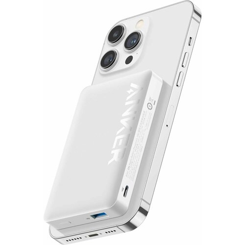 Повербанк с магнитной беспроводной зарядкой Anker 334 MagGo Battery PowerCore 10K 10000mAh - White 541000₽