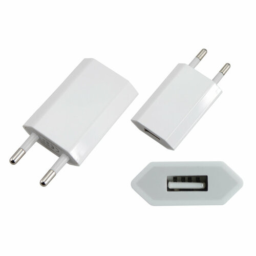 Сетевое зарядное устройство iPhone/iPod USB белое (СЗУ) (5 V, 1000 mA) REXANT 10 шт арт. 18-1194