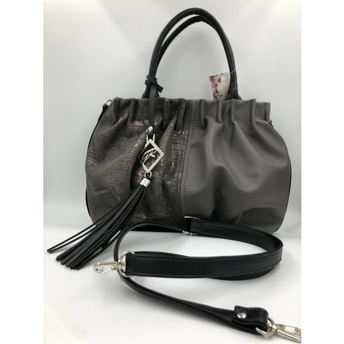 фото Сумка , фактура гладкая, серый без бренда