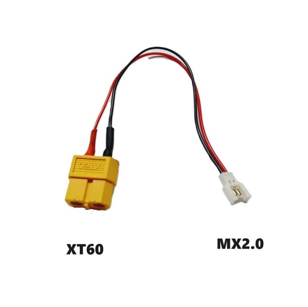 Переходник XT60 на MCPX MOLEX JST PH 2.0 2P SM-2p (папа / мама) 120 разъем ХТ-60 желтый XT-60 на JST-2P штекер силовой провод коннектор запчасти male, female аккумулятор р/у батарея MX2.0