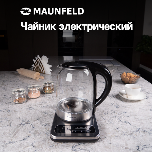 Чайник MAUNFELD MGK-614BK, черный чайник электрический maunfeld mgk 1710gw