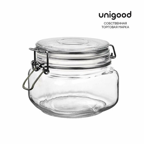 Банка для хранения 500 мл Unigood с фиксатором 85015 340₽