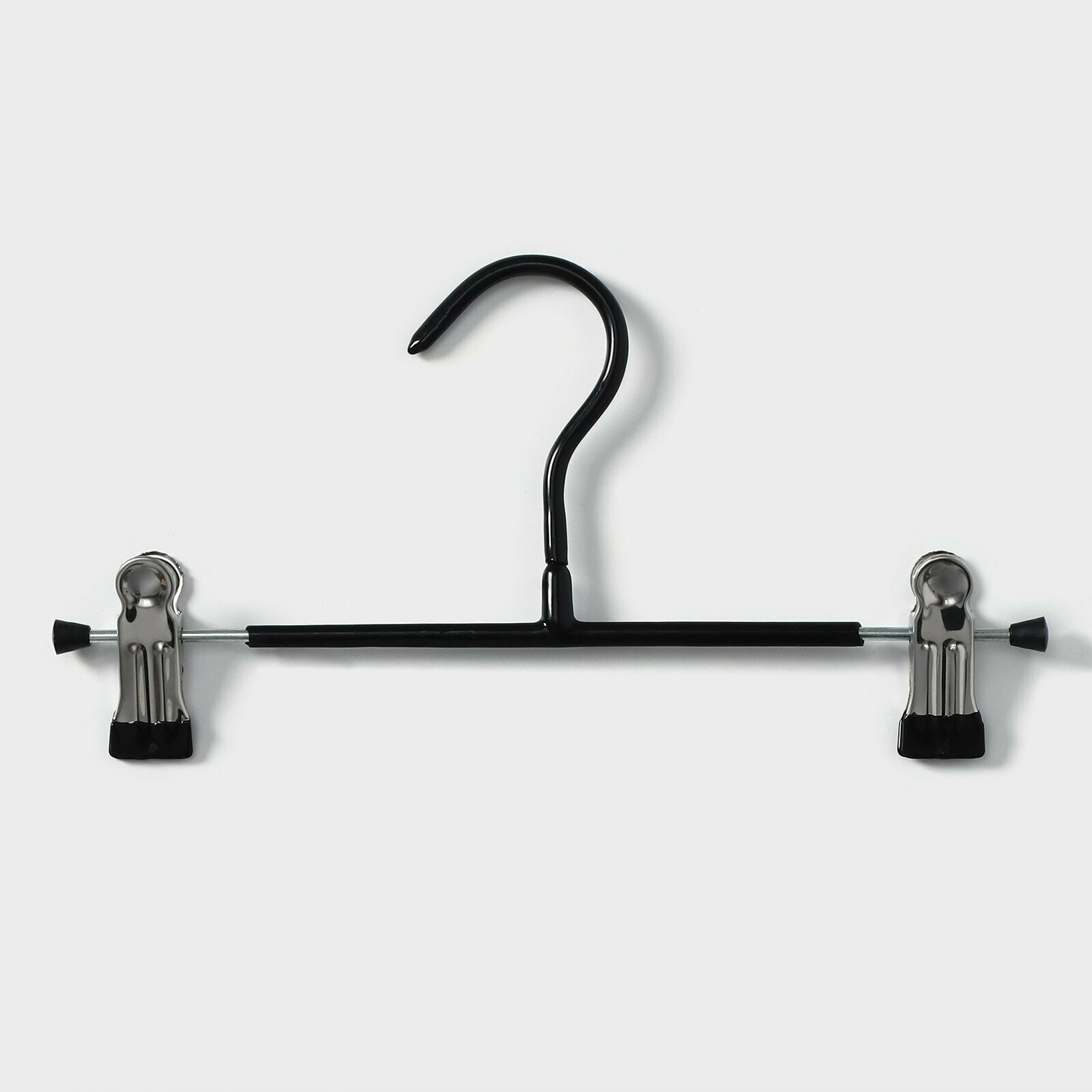 фото Плечики для брюк и юбок с зажимами, 26×13,5 см, антискользящее покрытие, цвет чёрный