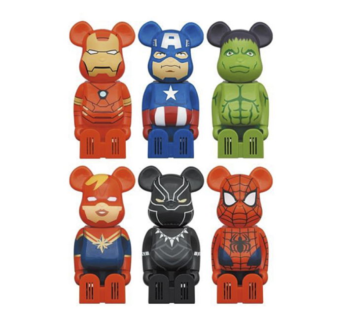 Игровые фигурки Medicom Bearbrick x Cleverin x Marvel 200% - 1 штука, 15 сантиметров