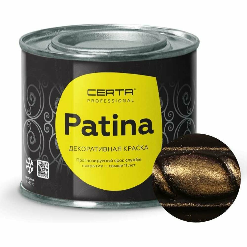 фото Certa PATINA Краска термостойкая до 700С золото 0,08кг PATR0018