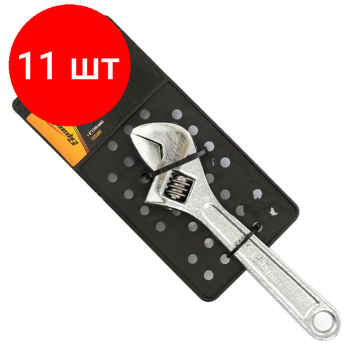 Комплект 11 штук, Ключ разводной 150 мм хромированный Sparta 155205 комплект 5 штук ключ разводной 300 мм хромированный sparta 155355