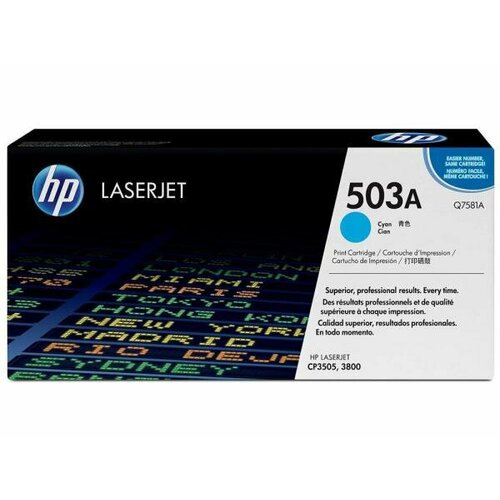 Картридж HP Q7581AC 503A для LaserJet 3800 3800dn 3800dtn 3800n CP3505dn CP3505n CP3505x голубой