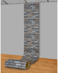 Самоклеящаяся ПВХ 3D-панель для стен в рулоне LAKO DECOR, Кирпичная кладка 666, 70x600см, толщина 6мм