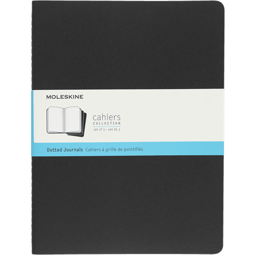 Блокнот в точку Moleskine CAHIER JOURNAL QP324 Xlarge, 190х250 мм, обложка картон, 120 страниц, черный (3 штуки)