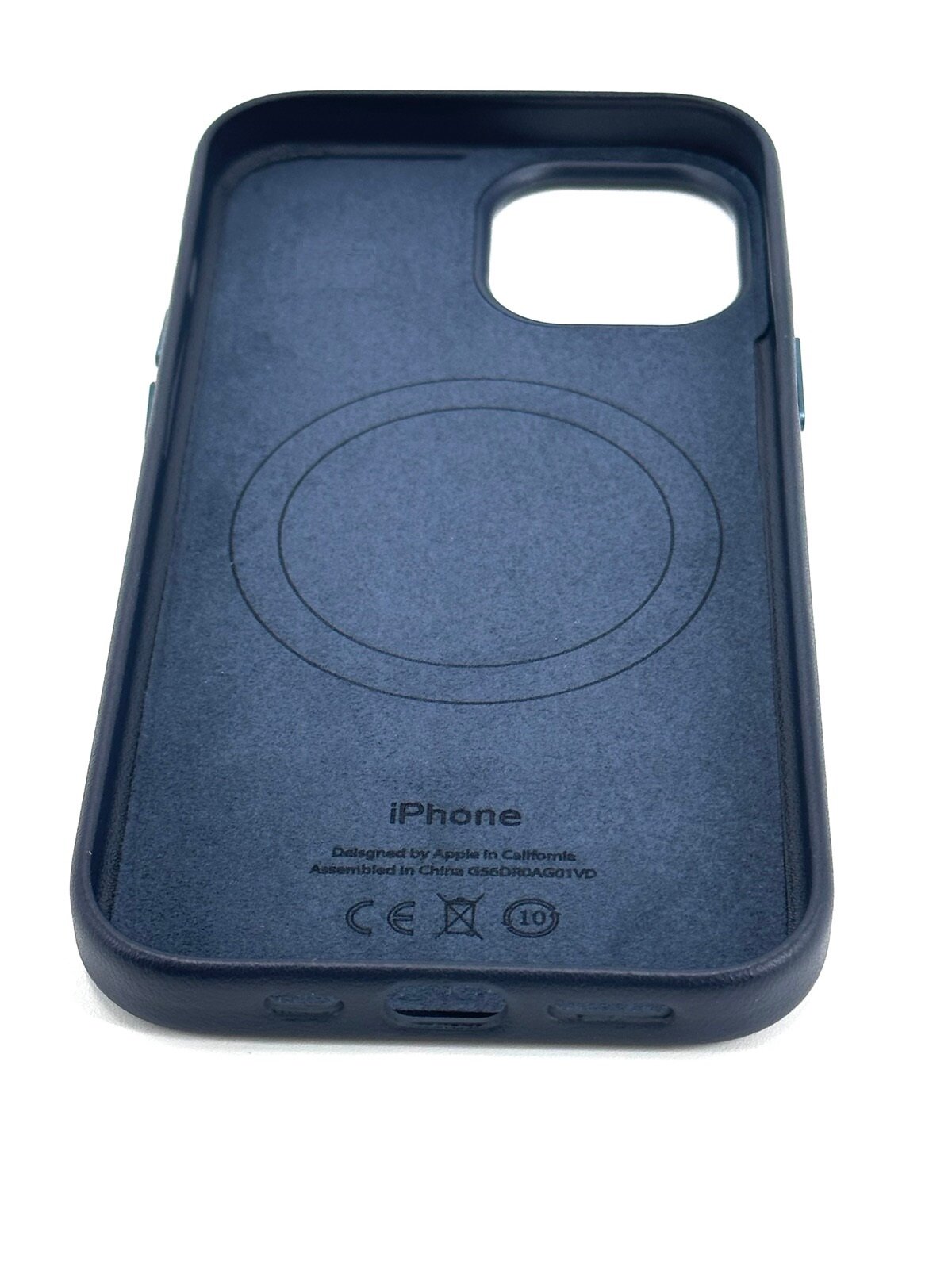 Кожаный чехол для iPhone 14 с Magsafe и анимацией темно-синий (Dark blue)