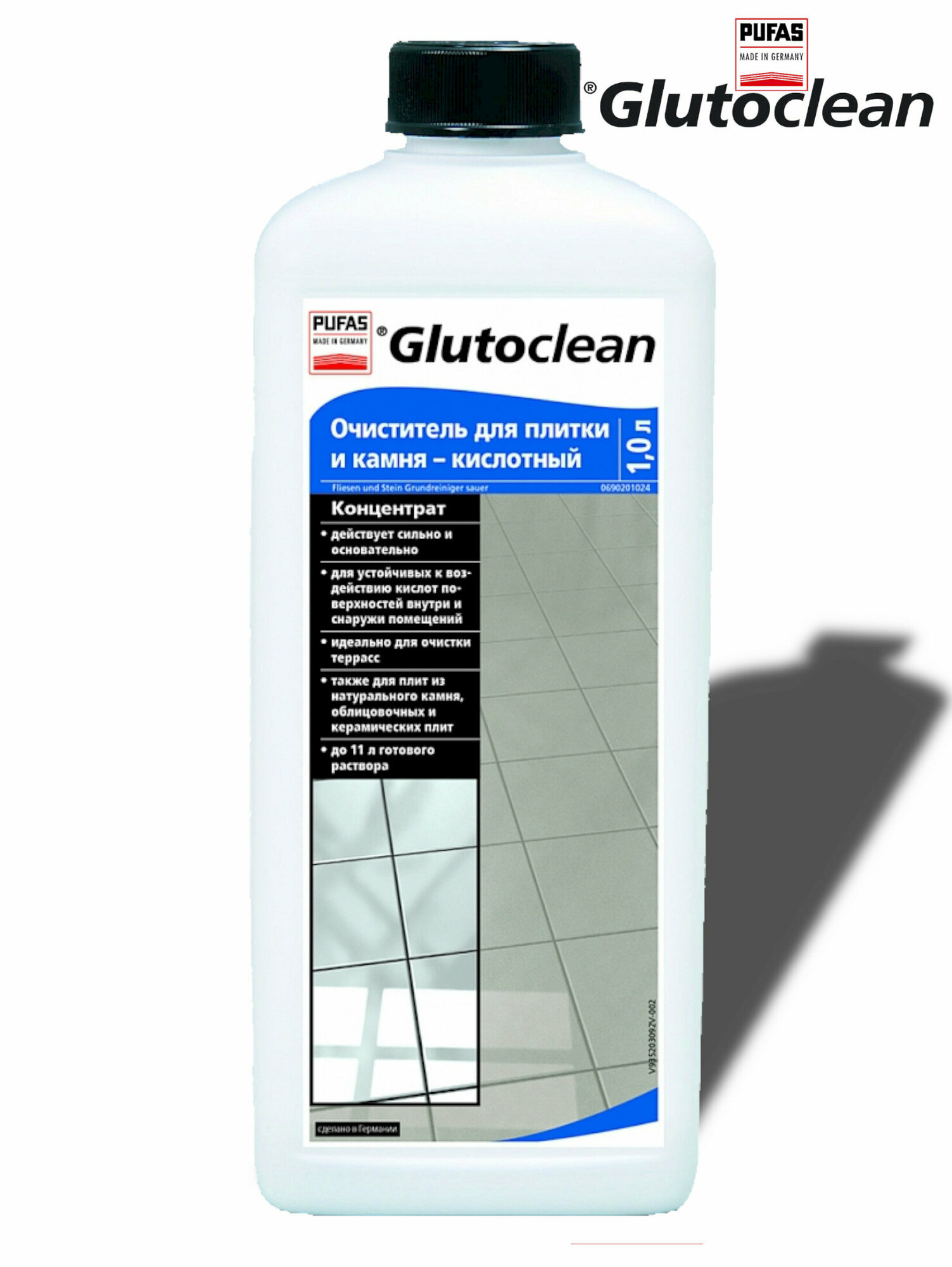 Glutoclean Очиститель для плитки и камня кислотный 10 л для облицовочной плитки фасадного клинкера керамических плит для пола