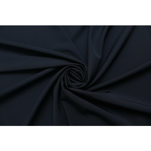 Ткань костюмная стрейч чёрно-синяя , 340 г/пм, ш136см, 0,5 м ткань жаккард стрейч голубовато синий 280 г пм ш136см 0 5 м