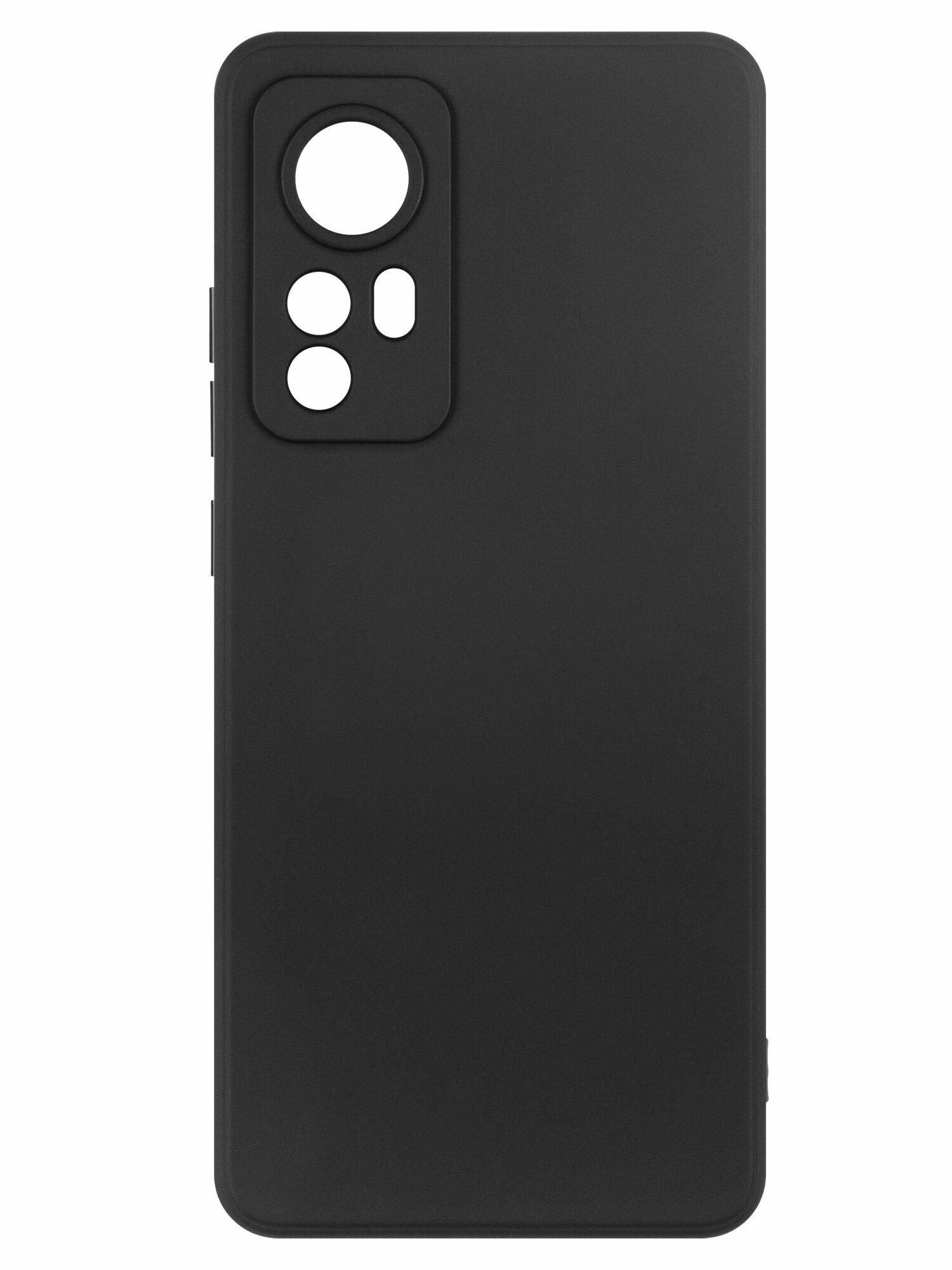 Защитный чехол на Сяоми 12, 12Х силиконовый противоударный бампер для Xiaomi 12, 12X с защитой камеры черный — фото 1