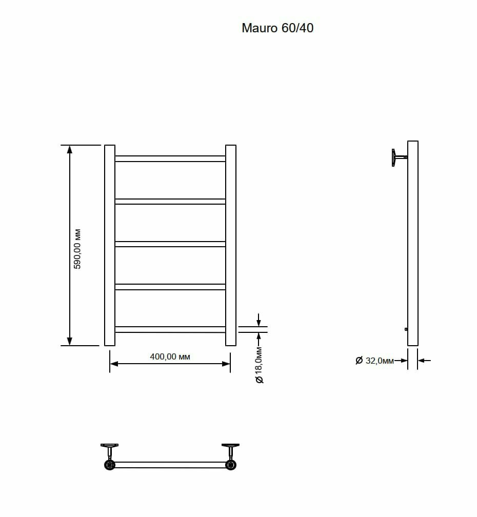 Полотенцесушитель электрический Aquanet Mauro 60х40 Тэн R - фото №3