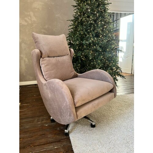 Кресло для отдыха Lenny реклайнер с откидной высокой спинкой для гостиной мягкое каминное